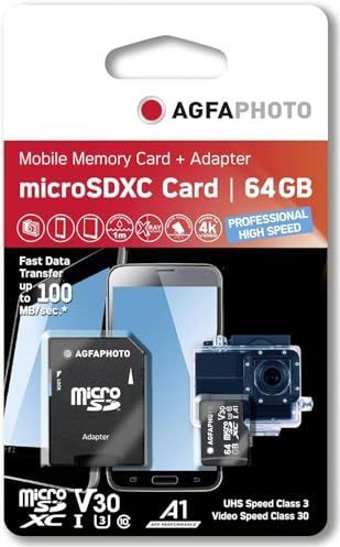 AGFAPHOTO - MicroSDXC UHS I - 64GB - Zwart - Geheugenkaart