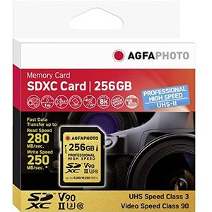 AGFAPHOTO SDXC UHS II (SDXC, 256 GB, U3, UHS-II), Geheugenkaart, Goud