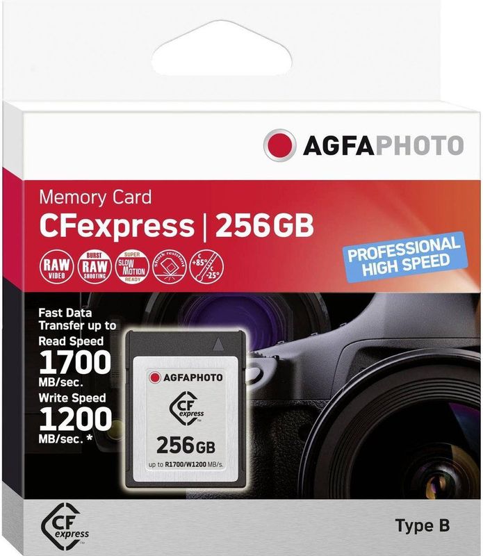 AGFAPHOTO - CFexpress Geheugenkaart - 256 GB - Robuust en Temperatuurresistent