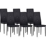 Albatros Esszimmerstühle DIAMOND 6er Set, Schwarz - Edler Diamant-Look, Polsterstuhl Kunstleder-Bezug, Modernes Stilvolles Design am Esstisch Küchenstuhl Stuhl Esszimmer hohe Belastbarkeit