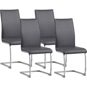 Albatros International Freischwinger Freischwinger BURANO 4er Set Grau Modernes Design Polster (4er Set, Grau), Esszimmerstuhl Schwingstuhl mit modernem Design, dicke Polsterung