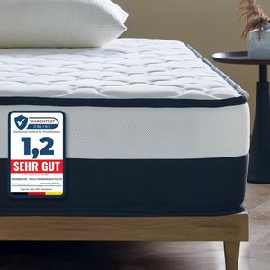 Arensberger Anna Schuimmatras 180 x 200 cm, 13 cm, NANOCELL gelschuim, H3 hardheidsgraad - ademend, afneembare overtrek 240 g/m², wasbaar tot 60 °C, rolmatras, comfortmatras