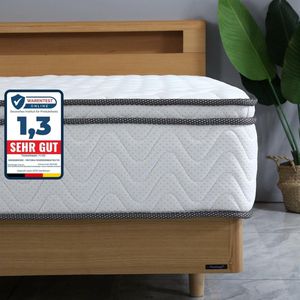 Arensberger Pocketveringmatras VIKTORIA - Geïntegreerde Topper; 25 cm Hoogte; H4, H3, H2 gemengde Hardheidsgraad; 7-zone Matras - Pocketveringmatras met hoge Puntelasticiteit