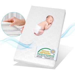 Stella Kindermatras - Huidvriendelijke Babymatras, Afneembare Hoes, Hoge Puntelasticiteit, Omkeerbaar Matras - 8 of 9cm hoog Baby- of Ledikantmatras van Koudschuim