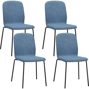 Albatros Stapelstoel ENNA Set van 4, Blauw - Stapelbare Vergaderstoel - Bezoekersstoel, Comfortabele Stoelen voor Wachtkamer