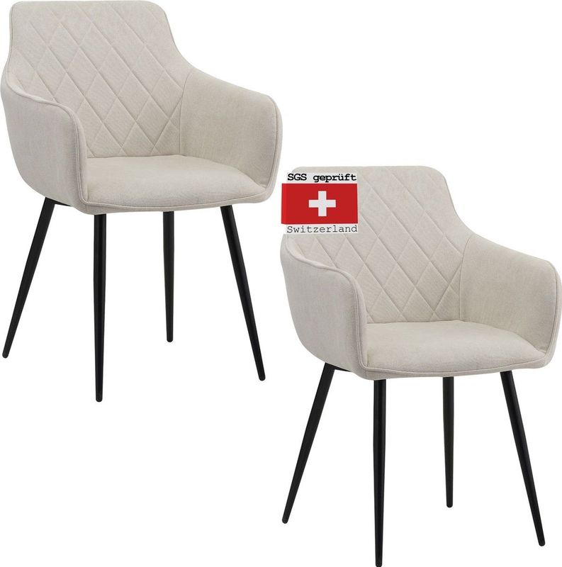 Albatros Esszimmerstuhl SILA, 2er Set, Beige