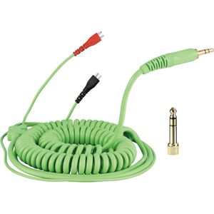 Zomo DeLuxe spiraalkabel voor Sennheiser HD25 hoofdtelefoons (3.5m, 3,5 mm aansluiting), Hoofdtelefoonkabels, Groen