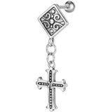 Firetti Single-Ohrstecker »Schmuck Geschenk Ohrschmuck einzeln Kreuz«, mit Zirkonia (synth.)