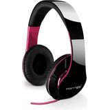 FANTEC SHP-250AJ Stereo HiFi-hoofdtelefoon (met beugel, On Ear, 3,5 mm jackstekker, bassterkte, grote en zachte oorkussens) zwart/roze
