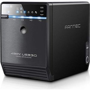 FANTEC QB-35US3-6G harde schijf behuizing voor vier externe harde schijven (montage van 4 x 3,5"" SATA I/II/III harde schijven 8,89 cm SATA, USB 3.0 en eSATA, 6G ondersteund, 80mm ventilator) zwart