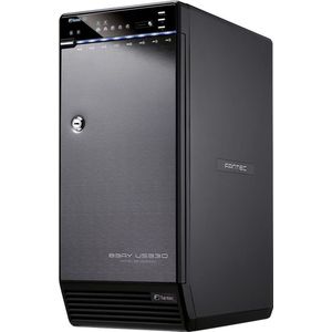 FANTEC Qb-X8US3-6G Externes 8-fach Festplattengehäuse (für 8x 8, 89 cm (3, 5 Zoll) SATA Festplatten, USB 3.0 SuperSpeed und eSATA Anschluss, 6G Support, 2x 80 mm Lüfter Temperaturgeregelt) Schwarz