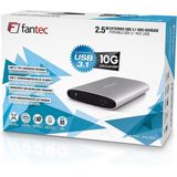 Fantec - ALU-25U31 - HDD Behuizing - Zilver - Aluminium - USB-C