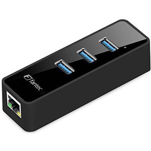 Fantec - UMP-3UE1000 - Docking Station - Zwart - USB 3.0 Hub met Gigabit Netwerkadapter