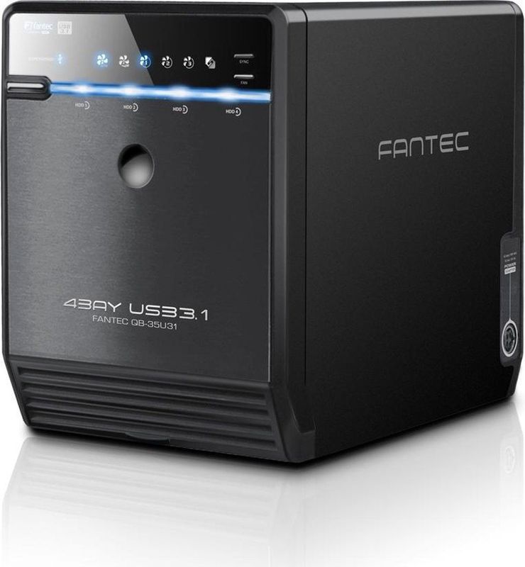 FANTEC QB-35U31 - Externe Harde Schijfbehuizing - Zwart - Metaal - 4-Weg USB-C 3.1