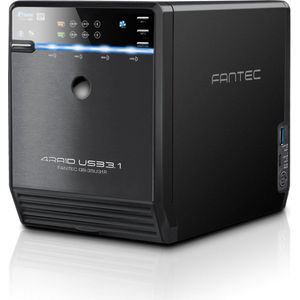 Fantec QB-35U31R - Solid state/harddisk-array - 4 bays (SATA-600) (3.5", 2.5"), Harddisk behuizing, Zwart