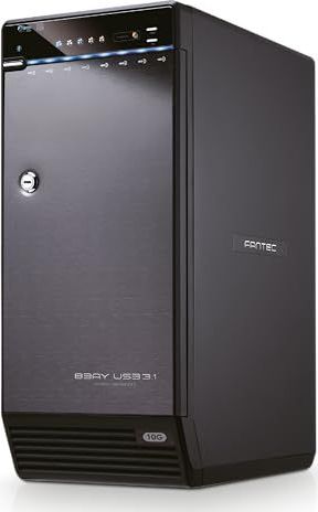 FANTEC QB-X8U31 Harde Schijfbehuizing - Zwart - USB 3.2 Gen2 - 8-voudig