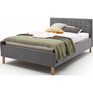 Marilou - Bed - Lichtgrijs - Geschikt voor Lattenbodem en Matras 120x200