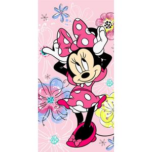 Jerry Fabrics Disney Minnie Mouse badhanddoek strandlaken badhanddoek 70 x 140 cm, meerkleurig