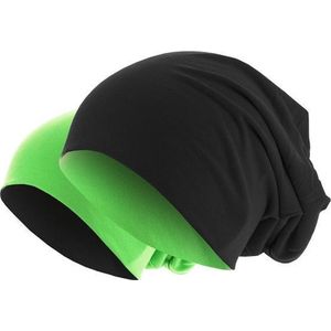 Beanie muts reversible MasterDis zwart neon groen