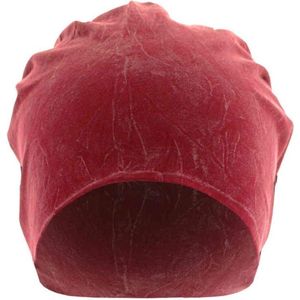 MSTRDS - Stonewashed Jersey Beanie maroon one size Beanie Muts - Rood