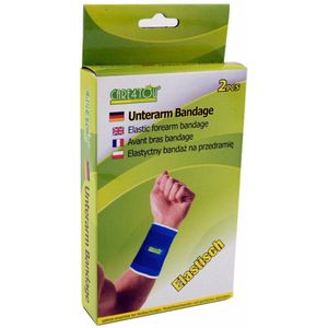 B-Home bandage/brace voor onderarmen - 2x stuks - volwassenen - universele maat - blauw