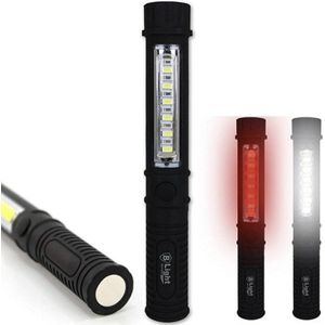 Zaklamp - Werklamp 6+6 COB + 1 Watt LED  met Clip en Magneet