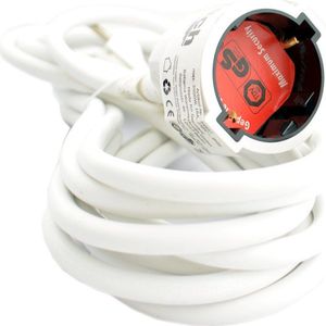 Verlengsnoer/verlengkabel wit voor ronde stekkers - 5 meter