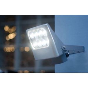 Eco Light Functionele LED-buitenwandspot Negara, 1540 lm, 24 Watt, zilver voor krachtig, helder licht voor een grote verlichting. Perfecte oppervlaktestraler, weerbestendig