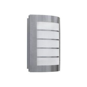 Eco Light SLIM buitenwandlamp roestvrij staal lichtopbrengst 8W gevelverlichting buitenwandlamp 26,5 cm hoog zilver 26,5 x 17,9 x 6,4 cm