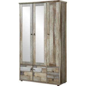Garderobekast Clem 109cm met 5 deuren & 2 lades - driftwood