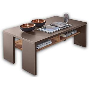 Stella Trading FUN PLUS 2 salontafel in Basalt met eiken decor vloer - hoogwaardige en expressieve salontafel voor uw woonkamer - 110 x 40 x 65 cm (B x H x D)