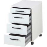 Stella Trading INNO4HOME Rolcontainer voor bureau, mat wit, mobiele ladekast, bureaukast met 4 laden geschikt voor het bureau, 43 x 68 x 55 cm (b x h x d)
