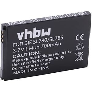 vhbw Batterij compatibel met Siemens Gigaset SL610H Pro, SL780, SL785, SL788, SL78H draadloze telefoon (700 mAh, 3,7 V, Li-Ion)