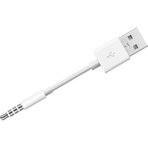 vhbw 2-in-1 datakabel oplaadkabel USB compatibel met MP3-speler Apple iPod Shuffle 2G, 3G