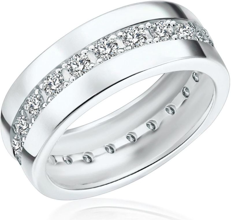 Rafaela Donata Silberring Bandring aus 925 Sterling Silber, mit Zirkonia f�ür Frauen