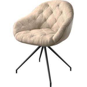Esszimmerstuhl Gaio-Flex Mikrofaser Beige Vintage Kreuzgestell konisch Schwarz