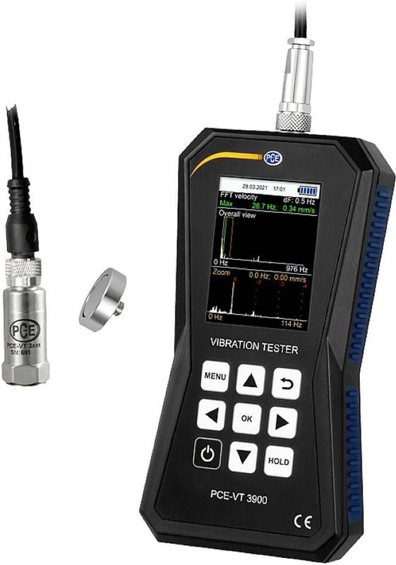 PCE Instruments PCE-VT 3900 Schwingungsmesser 0,0 ... 399,9 m s² | automatische ISO 10816-3 Bewertung | Datenlogger