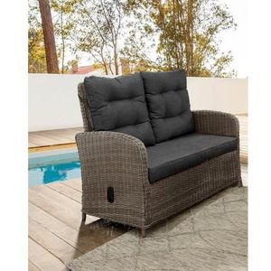 Destiny Loungebank MERANO II Polyrotan, rugleuning traploos verstelbaar, incl. kussens