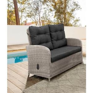 Destiny Loungebank MERANO II Polyrotan, rugleuning traploos verstelbaar, incl. kussens