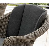 Destiny Garten-Essgruppe "MALAGA LUNA", (13 tlg., 4x Sessel, 1x Tisch, inkl. Auflagen), Aluminium, Polyrattan