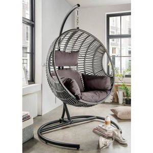 Destiny Hangstoel COCO DE LUXE II Staal, aluminium, polyrattan, met frame, inclusief kussens
