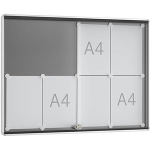 Schuifdeurvitrine, uitwendige diepte 30 mm, B1, 1 x A1, frame met ronde hoeken