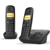 Gigaset A270A Duo DECT draadloze telefoon met antwoordapparaat, met extra handset, zwart