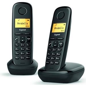 Gigaset A170 Duo Analog/DECT telephone Zwart geen ondersteuning in Nederland