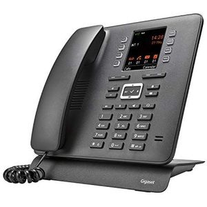 Gigaset T480HX, bureautelefoon voor draadloze verbinding met DECT-basis of router, groot kleurendisplay, gegevensuitwisseling via Bluetooth en micro-USB, groot telefoonboek, zwart
