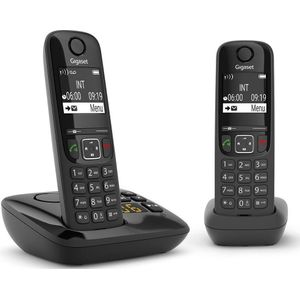 Gigaset AS690A draadloze telefoon, antwoordapparaat, Duo, zwart.