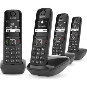 Gigaset - AS690AQUATTRO - Draadloze Telefoon - Zwart - Met Antwoordapparaat