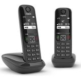 GIGASET AS690R - Draadloze DECT Telefoon - Zwart - Ergonomisch Ontwerp