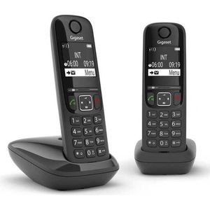 Gigaset AS690 Duo - 2 handsets - Zwart - Handsfree bellen - huistelefoon - inclusief oproepblokering