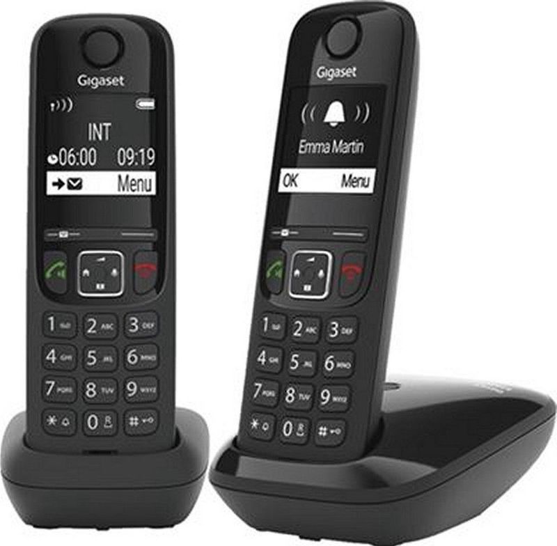 GIGASET AS690R - Draadloze DECT Telefoon - Zwart - Ergonomisch Ontwerp